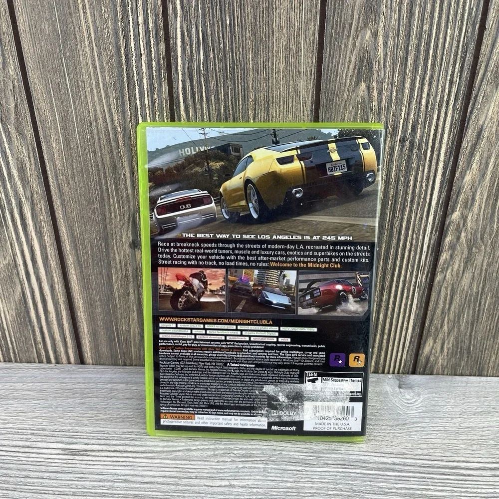 Midnight Club Los Angeles for Xbox 360 - CIB Complete w/ Manual & Map